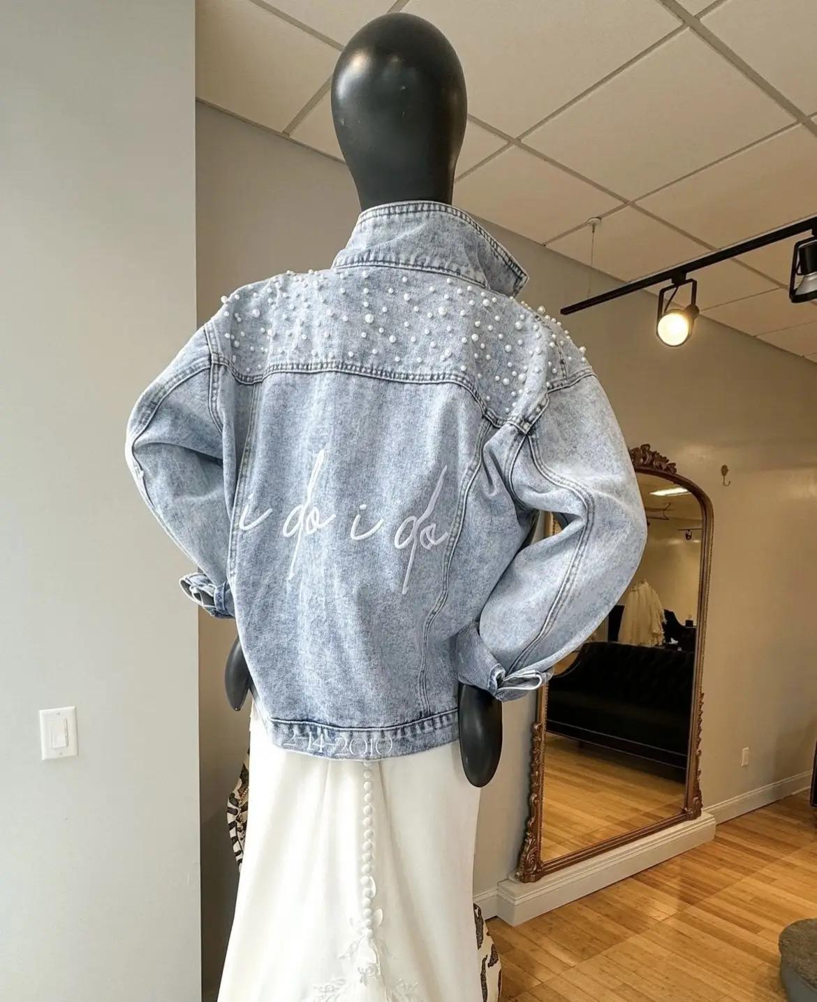 denim jacket pearls